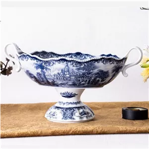کاسه میوه چینی پایه دار آکسفورد مدل بهار کد 726 با ارسال رایگان