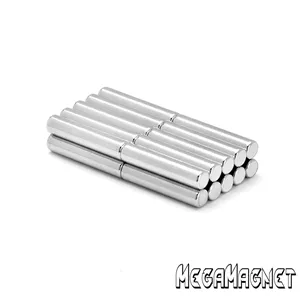 آهنربای نئودیمیوم 4x20 میلیمتر N35 استوانه ای (5 عدد) مغناطش محوری مگامگنت