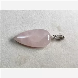 آویز رز کوارتز معدنی تراش اشکی و کاملا طبیعی 