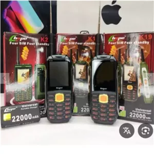 گوشی موبایل هوپ ارتشی k19 چهار سیم کارت باتری 22000 میلی آمپر ریجستری شده با کد فعالسازی 