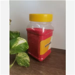 مروارید خوراکی تزئینی رنگ قرمز سایز شنی ریز 50 گرمی 