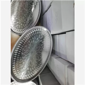 سینی روی ( روحی) سایز6 بیضی 37در23 طرح مس