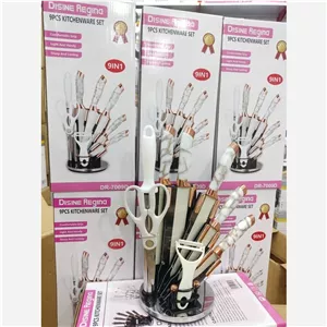 سرویس 9 پارچه چاقو دسینی رنگ سفید اصلی 