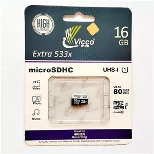 کارت حافظه،مموری ، رم حافظه ( اصلی ) micro sd 16GB Vicco man