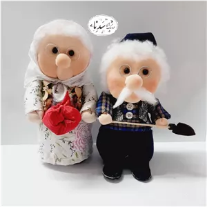عروسک دست ساز باباقلی ننه قلی 27 سانتی کد 1