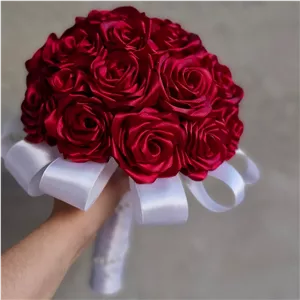 دسته گل عروس.دسته گل.گل روبانی.در رنگبندی های متفاوت