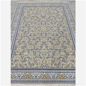 فرش ماشینی 12متری کاشان نقشه نگار نقره ایی(2عددی) 