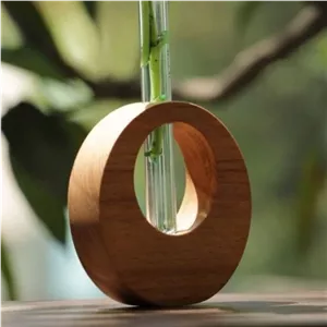 گلدان فانتزی تلفیقی روستیک گرد رومیزی با تنگ پیرکس نشکن(پس کرایه) 