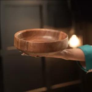 کاسه طرح زاویه دار کلاسیک  قطر 20 چوب گردو