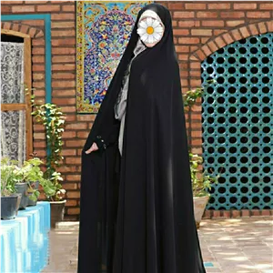 چادر مشکی ساده سنتی ایرانی دوخته شده بدون درز پشت چادر کرپ حریر اسود درجه یک (ضمانت دوخت و کیفیت پارچه)