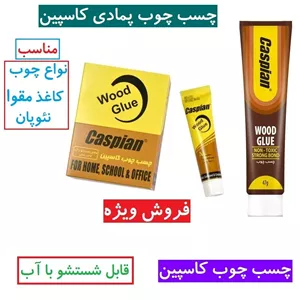  چسب چوب کاسپین 47 گرمی مدل Washable پمادی چسب چوب پمادی کاسپین اصلی مناسب استفاده های روزمره