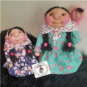 عروسک خواهر مجموعه 3عددی ، عروسک نوستالژی،عروسک مادربزرگ،عروسک ننه ،عروسک پیرزن ،نوروز