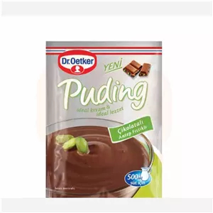 پودر پودینگ دکتر اوتکر Dr.Oetker با طعم شکلاتی و حاوی تکه های پسته