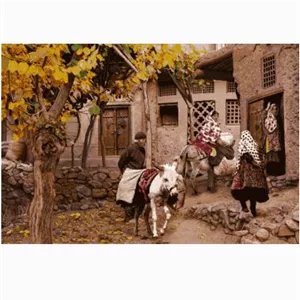 نخ و نقشه تابلوفرش طرح روستای قدیمی