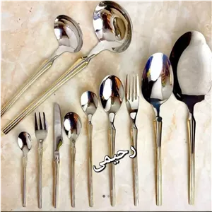 سرخ کن یونیک 30نفره 134 پارچه یونیک المانی نیمه طلایی دور نوار طلایی صلیبی 