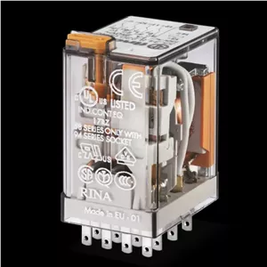 رله شیشه ای فیندر finder مدل 55.34.8.230.0054 - 230 ولت - 7 آمپر - 14 پایه 