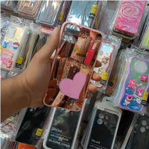 گارد IP11PROMAX ایفون مدل آینه ای قلب صورتی