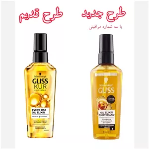 روغن آرگان ترمیم کننده مو گلیس Gliss مدلDaily Oil-Elixir مناسب موهای خشک 75میل مناسب استفاده روزانه