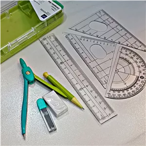  گونیا پرگار خط کش  7 تیکه فلزی