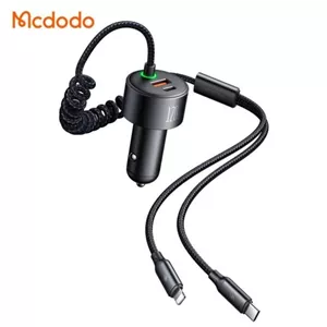 شارژر فندکی 120 وات با دو کابل متصل مک دودو Mcdodo 4 in 1 car charger CC-0370