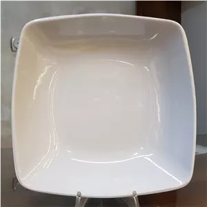کاسه سالاد چهار گوش کد 818سفید ساده ملامین یزد رکسانا 
