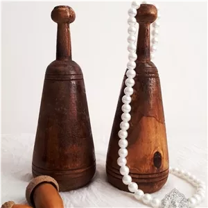 میل باستانی چوبی خراطی شده دکوری