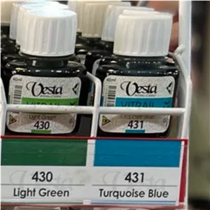 رنگ ویترای 40 میل آبی فیروزه ای Turquoise Blue کد 431 Vestaوستا Vesta 