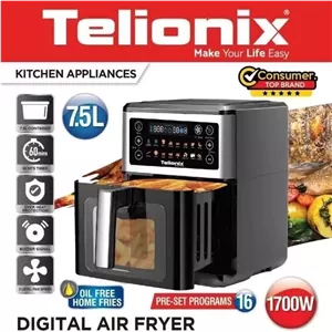 سرخ کن دیجیتال تلیونیکس سایز بزرگ با 16 برنامه پخت،سرخکن Telionix،هواپز،سرخکن بدون روغن،لوازم خانگی،رایگان