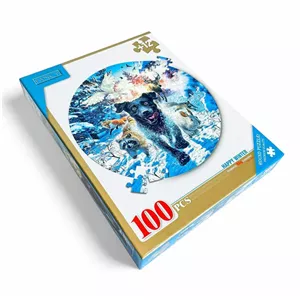 پازل گرد 100 تکه فنسی طرح حیوانات زمستانی