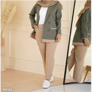 کت شلوار لنین زنانه سونار ست کت مزونی زنانه