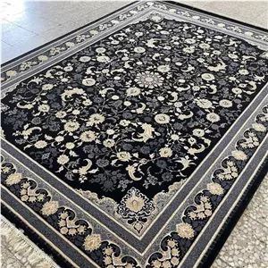 فرش 9 متری نقشه نیلی رنگ سرمه ای طلاکوب (ارسال رایگان)