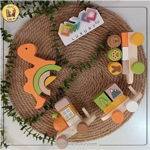 اسباب بازی پازل قطار چوبی مونته سوری با دیزاین ماوراء لاکچری (سایز کوچک) MKT06