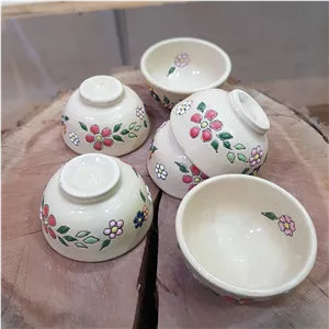 پیاله های سفالی گل برجسته ترشی 