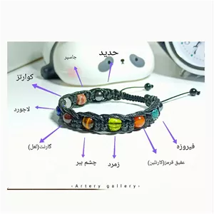 دستبند قدرتمند سنگی،دستبند سنگ زمرد،گارنت،لعل،چشم ببر،فیروزه
