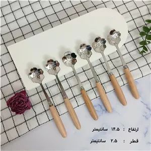 قاشق دسر خوری دسته بامبو