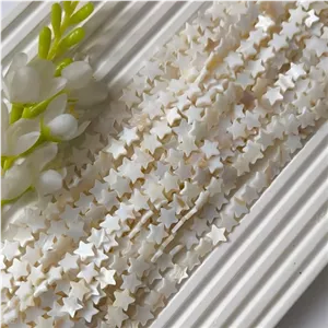 سنگ صدف اصل طرح ستاره سایز 10 میل (فروش بصورت ریسه ای)