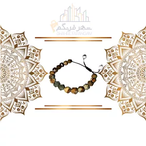 دستبند زنانه سنگ جاسپر انبه ای طبیعی