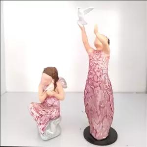 مجسمه آرورا پرنده به دست ایستاده و نشسته(جفتی) 