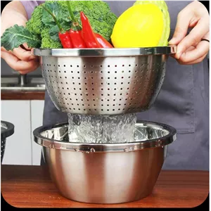 آبکش و لگن رنده دار 3تیکه مارک کلاسیک سایز30