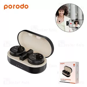 میکروفون یقه ای بی سیم پرودو مدل Porodo dual Lavalier Microphone PD-WMDMIC دارای 2 فرستنده ( دو کاربر )