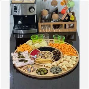 سینی سرو مزه چوبی گرد 50در 50