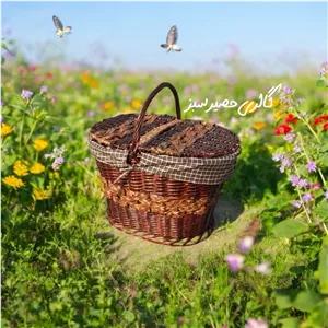 سبد پیک نیک حصیری مروار و گالی (پس کرایه)
