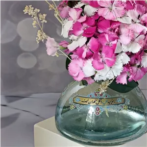 گلدان بلور مذهبی با ذکر( بنویسید علی را گل گلدان نجف)
