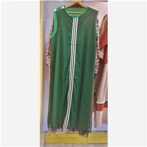 پیراهن زنانه کفتان ساحلی طرح ادیداس رنگ سبز