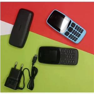 گوشی ساده دکمه نوکیا 106 با شاسی مستحکم، 500 مخاطب، کارتن، شارژر و باتری