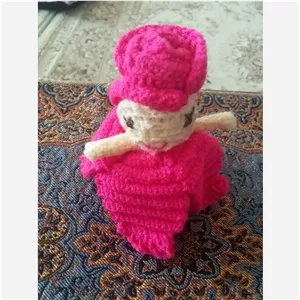 عروسک دختر گل دورو بافتنی (پس کرایه)