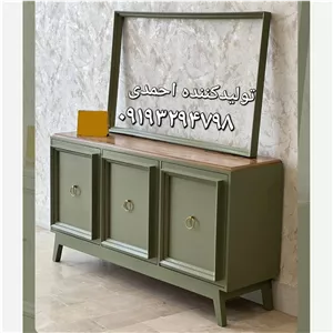 آینه کنسول سبز کلاسیک فرانسوی 