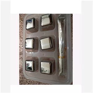 یخ استیل 6عددی+انبر یخ