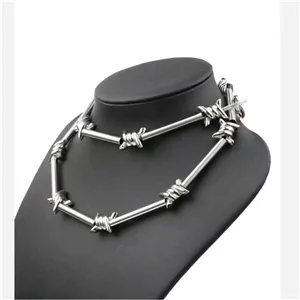 گردنبند و آویز شلوار سیم خاردار درشت استیل
