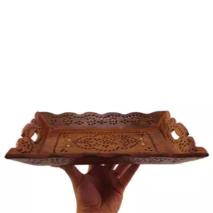 سینی هندی چوبی مربع (پس کرایه)